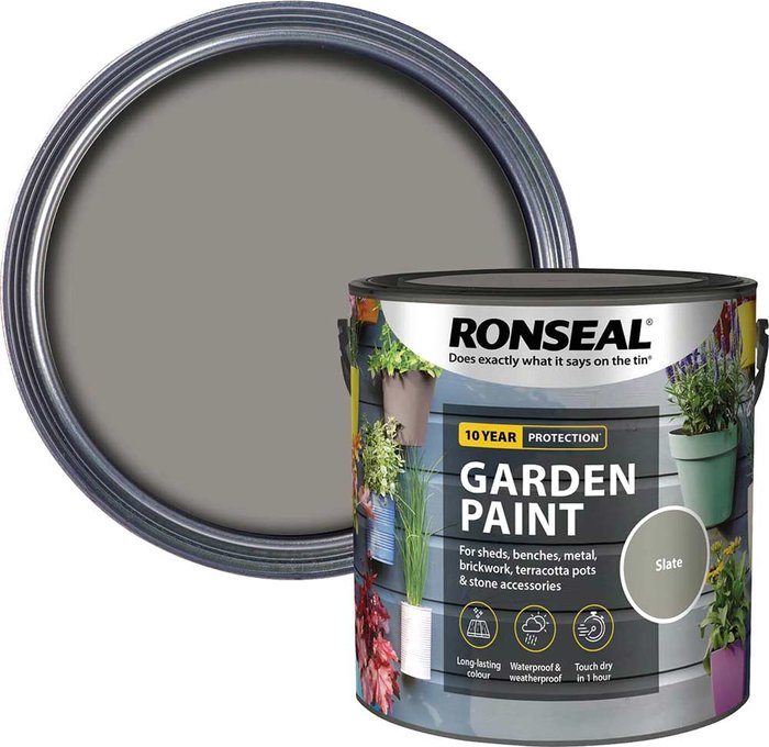 Tooled Up | Ronseal Ronseal General Purpose Garden Paint Slate 2.5l Ronseal Ronseal General Purpose Garden Paint Slate 2.5l