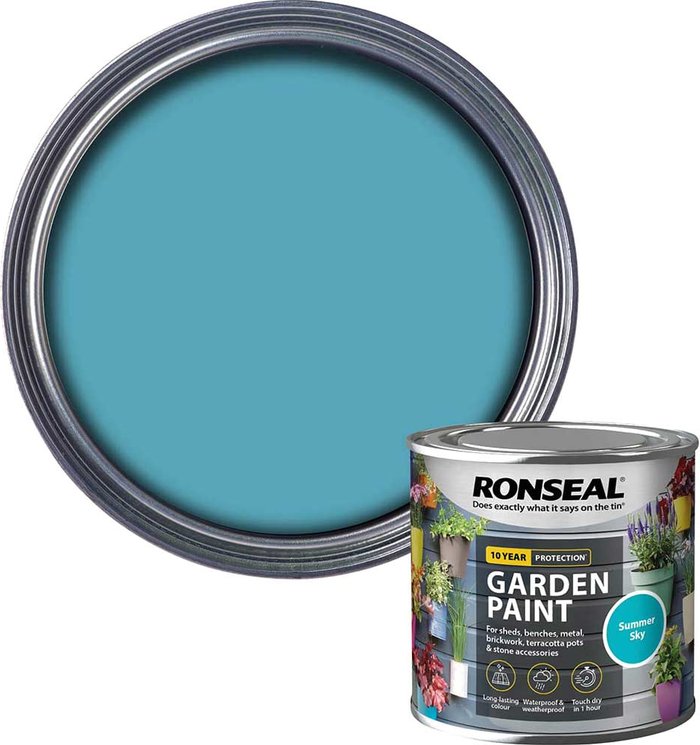 Tooled Up | Ronseal Ronseal General Purpose Garden Paint Summer Sky 250ml Ronseal Ronseal General Purpose Garden Paint Summer Sky 250ml