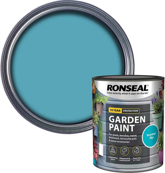 Tooled Up | Ronseal Ronseal General Purpose Garden Paint Summer Sky 750ml Ronseal Ronseal General Purpose Garden Paint Summer Sky 750ml