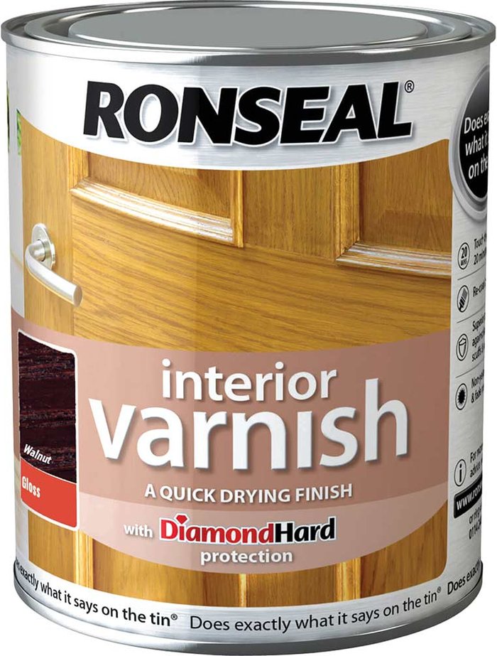 Tooled Up | Ronseal Ronseal Interior Quick Dry Gloss Varnish Walnut 250ml Ronseal Ronseal Interior Quick Dry Gloss Varnish Walnut 250ml