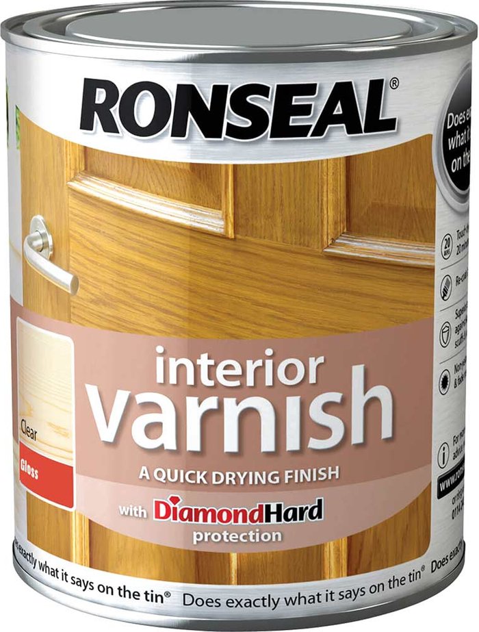 Tooled Up | Ronseal Ronseal Interior Quick Dry Gloss Varnish Clear 2.5l Ronseal Ronseal Interior Quick Dry Gloss Varnish Clear 2.5l