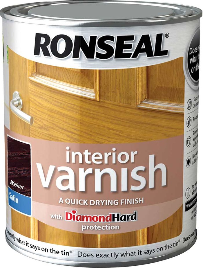 Tooled Up | Ronseal Ronseal Interior Satin Quick Dry Varnish Walnut 250ml Ronseal Ronseal Interior Satin Quick Dry Varnish Walnut 250ml