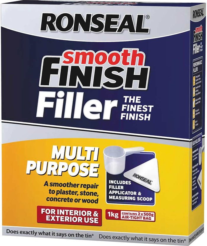 Tooled Up | Ronseal Ronseal Smooth Finish Multi Purpose Interior Wall Powder Filler 1kg Ronseal Ronseal Smooth Finish Multi Purpose Interior Wall Powder Filler 1kg