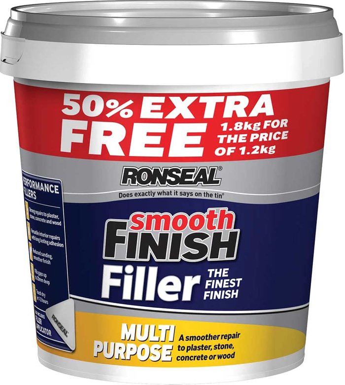 Tooled Up | Ronseal Ronseal Smooth Finish Multi Purpose Interior Wall Ready Mix Filler 1.8kg Ronseal Ronseal Smooth Finish Multi Purpose Interior Wall Ready Mix Filler 1.8kg