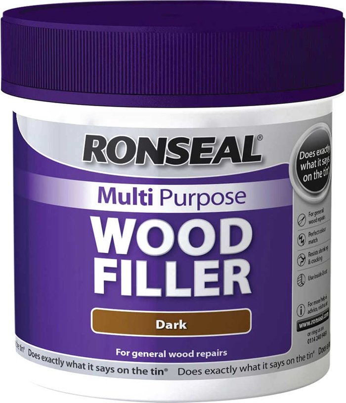 Tooled Up | Ronseal Ronseal Multi Purpose Wood Filler Tub Dark 465g Ronseal Ronseal Multi Purpose Wood Filler Tub Dark 465g