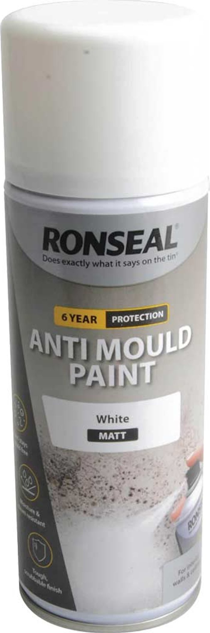 Tooled Up | Ronseal Ronseal 6 Year Anti Mould Aerosol White 400ml Ronseal Ronseal 6 Year Anti Mould Aerosol White 400ml