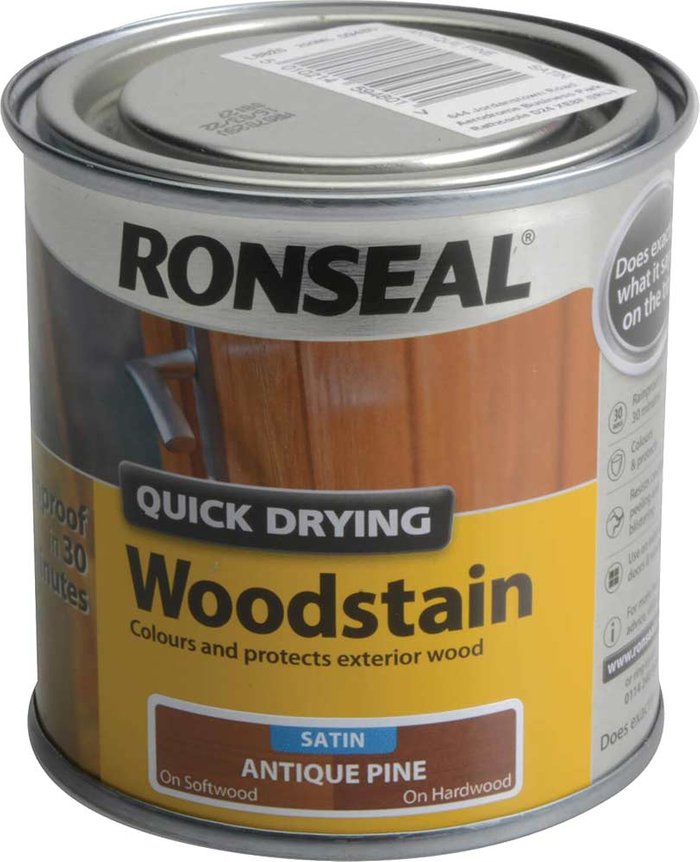 Tooled Up | Ronseal Ronseal Quick Dry Satin Woodstain Antique Pine 250ml Ronseal Ronseal Quick Dry Satin Woodstain Antique Pine 250ml