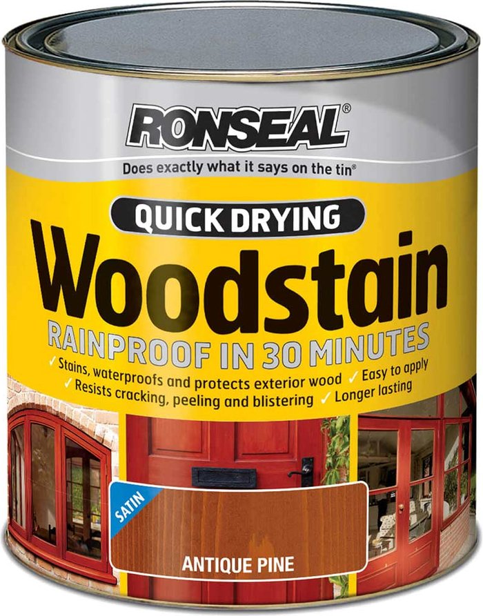 Tooled Up | Ronseal Ronseal Quick Drying Woodstain Satin Dark Oak 750ml Ronseal Ronseal Quick Drying Woodstain Satin Dark Oak 750ml