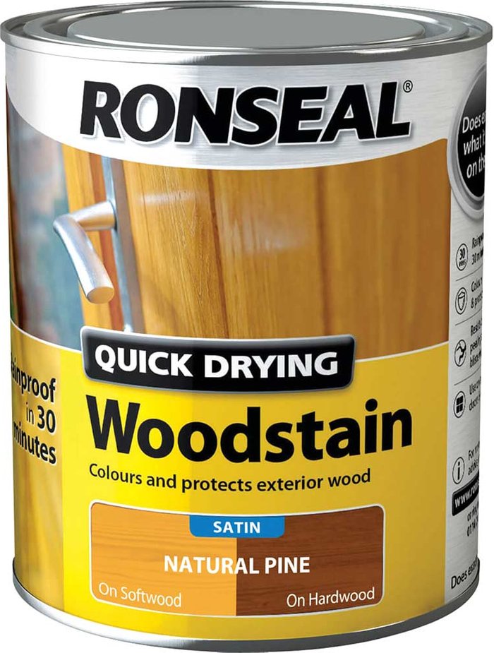 Tooled Up | Ronseal Ronseal Quick Dry Satin Woodstain Natural Pine 750ml Ronseal Ronseal Quick Dry Satin Woodstain Natural Pine 750ml