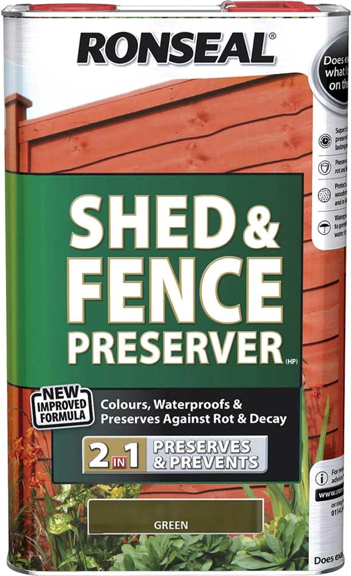 Tooled Up | Ronseal Ronseal Shed and Fence Preserver Green 5l Ronseal Ronseal Shed and Fence Preserver Green 5l