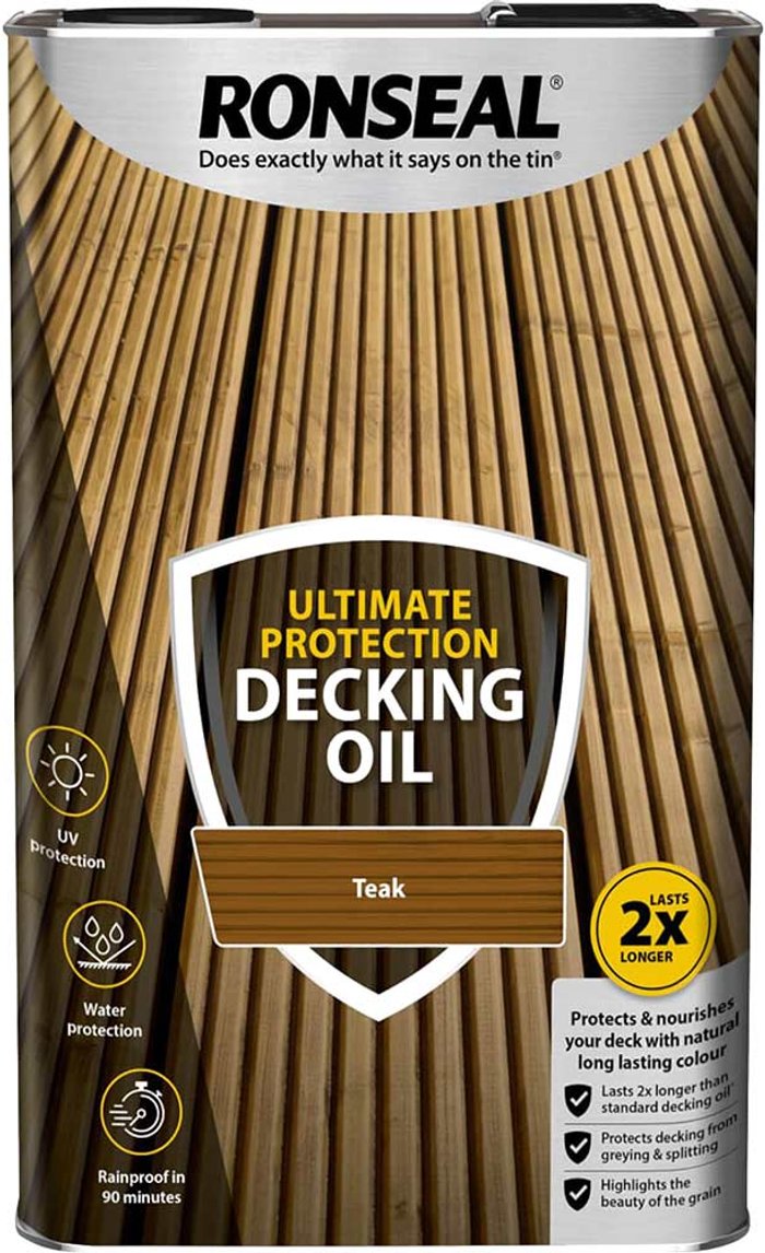 Tooled Up | Ronseal Ronseal Ultimate Protection Decking Stain Teak 5l Ronseal Ronseal Ultimate Protection Decking Stain Teak 5l
