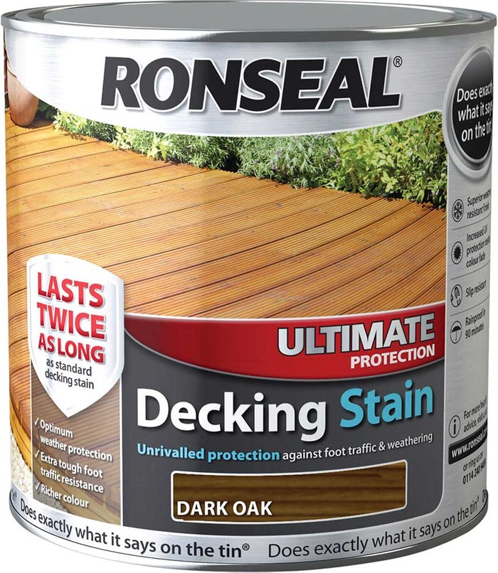 Tooled Up | Ronseal Ronseal Ultimate Protection Decking Stain Dark Oak 2.5l Ronseal Ronseal Ultimate Protection Decking Stain Dark Oak 2.5l