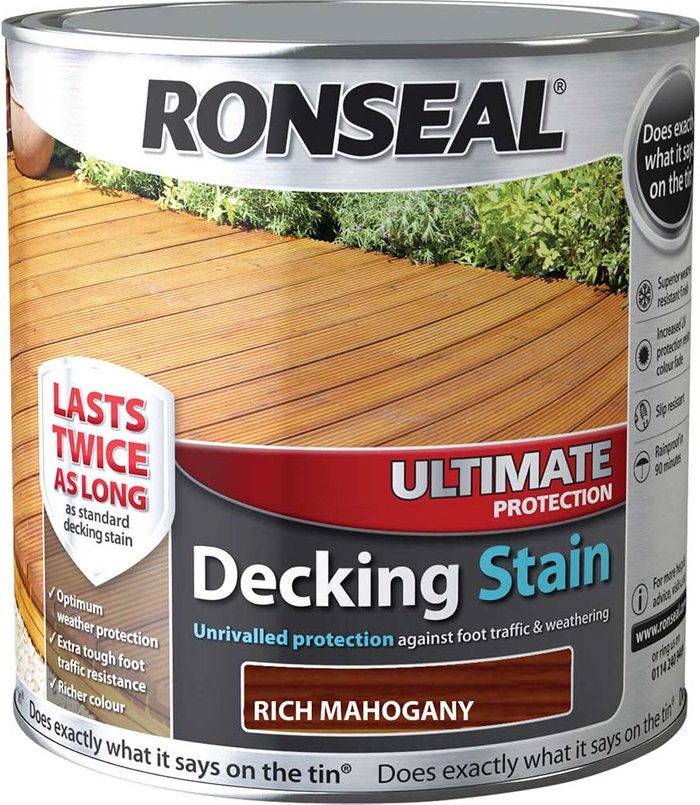 Tooled Up | Ronseal Ronseal Ultimate Protection 2.5L Decking Stain - Mahogany Ronseal Ronseal Ultimate Protection 2.5L Decking Stain - Mahogany