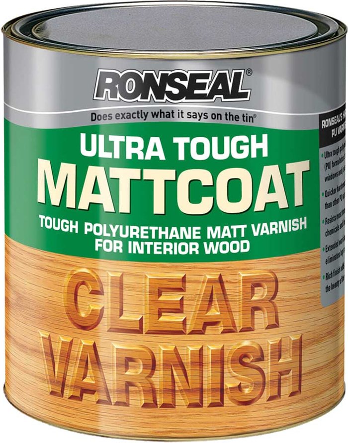 Tooled Up | Ronseal Ronseal Ultra Tough Internal Clear Mattcoat Varnish 250ml Ronseal Ronseal Ultra Tough Internal Clear Mattcoat Varnish 250ml