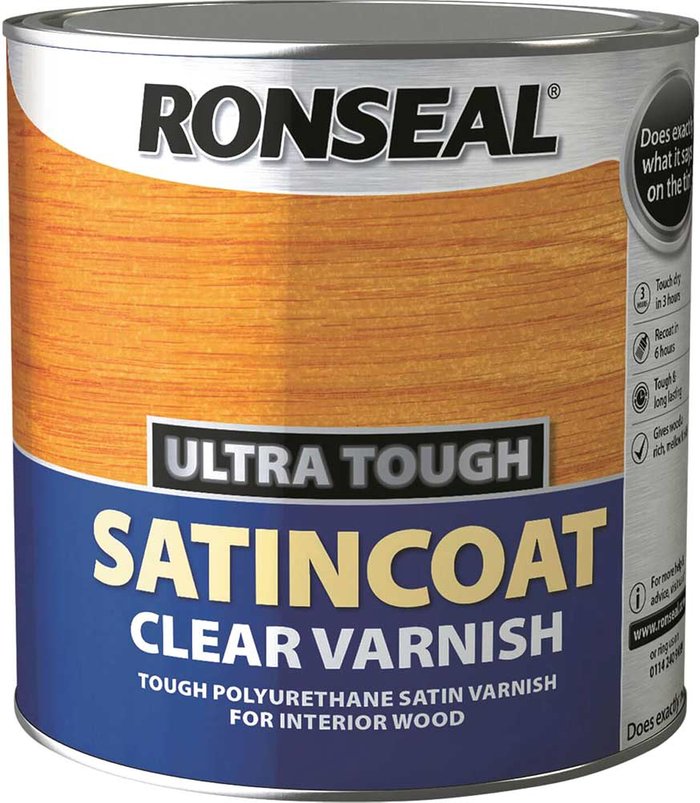 Tooled Up | Ronseal Ronseal Ultra Tough Internal Clear Satincoat Varnish 2.5l Ronseal Ronseal Ultra Tough Internal Clear Satincoat Varnish 2.5l