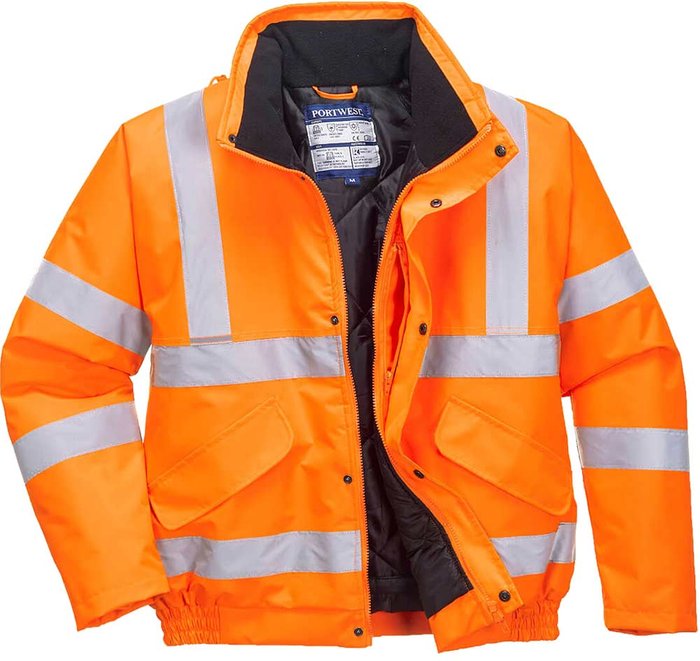 Tooled Up | 300D Oxford Weave Industry Oxford Weave 300D Class 3 GO/RT Hi Vis Bomber Jacket Orange S 300D Oxford Weave Industry Oxford Weave 300D Class 3 GO/RT Hi Vis Bomber Jacket Orange S