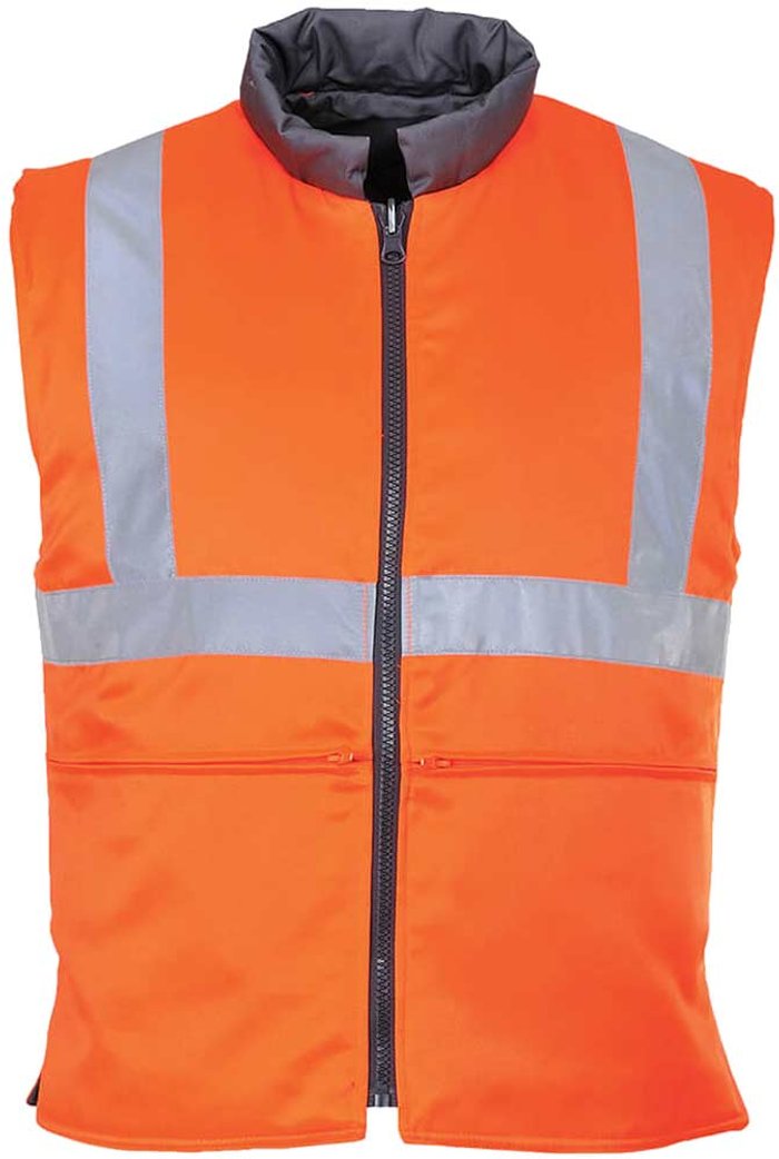 Tooled Up | Portwest Portwest Reversible Hi Vis Bodywarmer Orange M Portwest Portwest Reversible Hi Vis Bodywarmer Orange M
