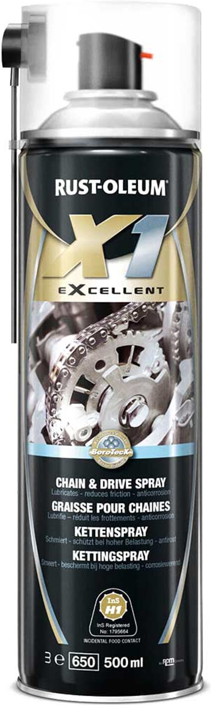 Tooled Up | Rust Oleum Rust Oleum X1 eXcellent Chain and Drive Lubricating Spray 500ml Rust Oleum Rust Oleum X1 eXcellent Chain and Drive Lubricating Spray 500ml