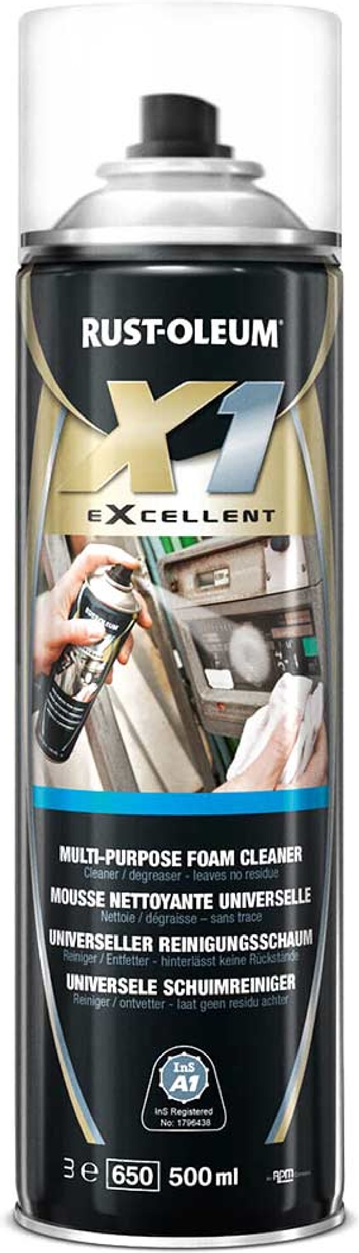 Tooled Up | Rust Oleum Rust Oleum X1 eXcellent Multi Purpose Foam Cleaner Spray 500ml Rust Oleum Rust Oleum X1 eXcellent Multi Purpose Foam Cleaner Spray 500ml