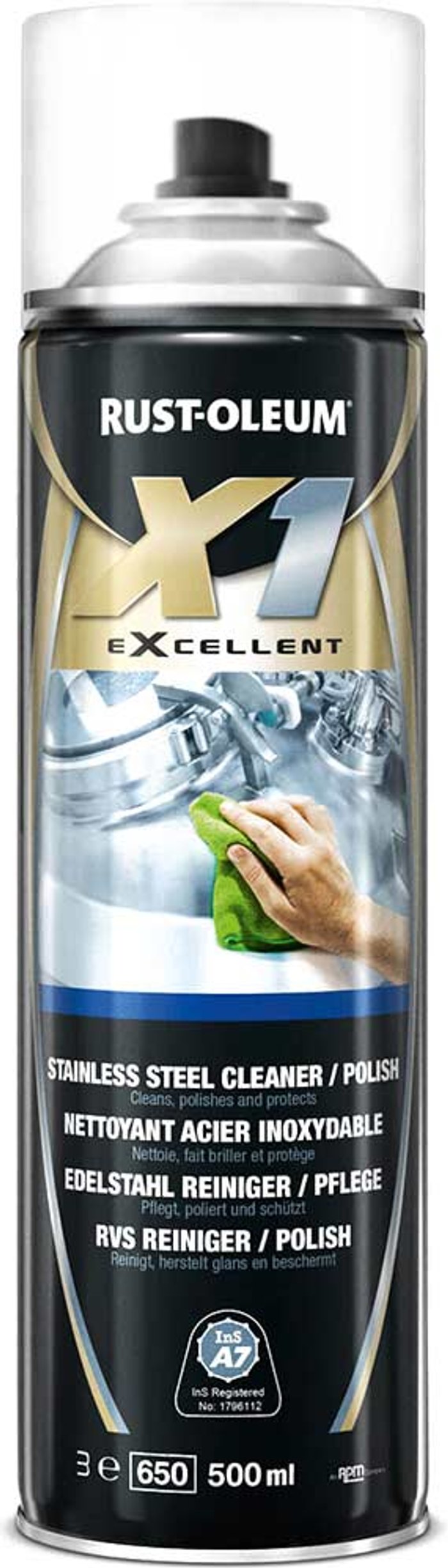 Tooled Up | Rust Oleum Rust Oleum X1 Stainless Steel Cleaner Spray 500ml Rust Oleum Rust Oleum X1 Stainless Steel Cleaner Spray 500ml