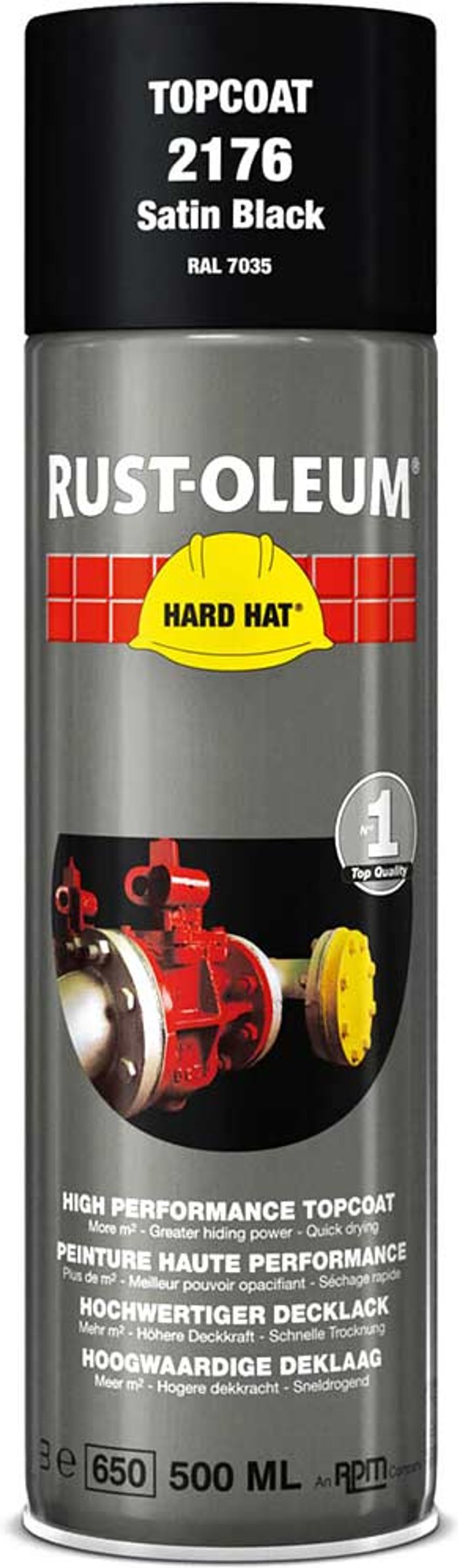 Tooled Up | Rust Oleum Rust Oleum Hard Hat Metal Spray Paint Black Satin 500ml Rust Oleum Rust Oleum Hard Hat Metal Spray Paint Black Satin 500ml