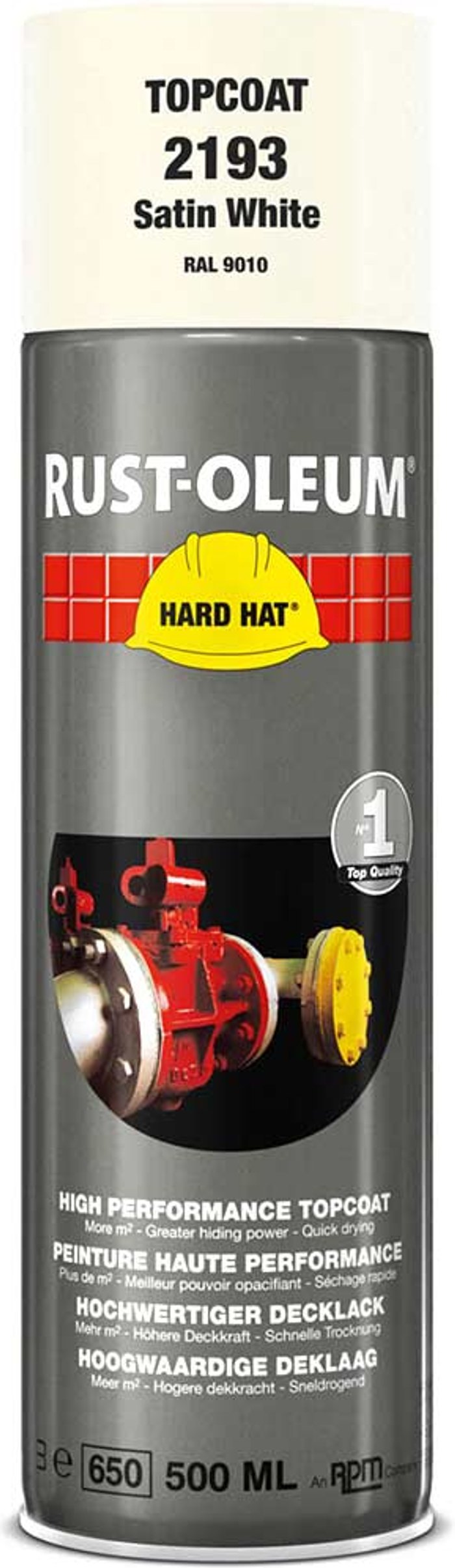 Tooled Up | Rust Oleum Rust Oleum Hard Hat Metal Spray Paint White Satin 500ml Rust Oleum Rust Oleum Hard Hat Metal Spray Paint White Satin 500ml