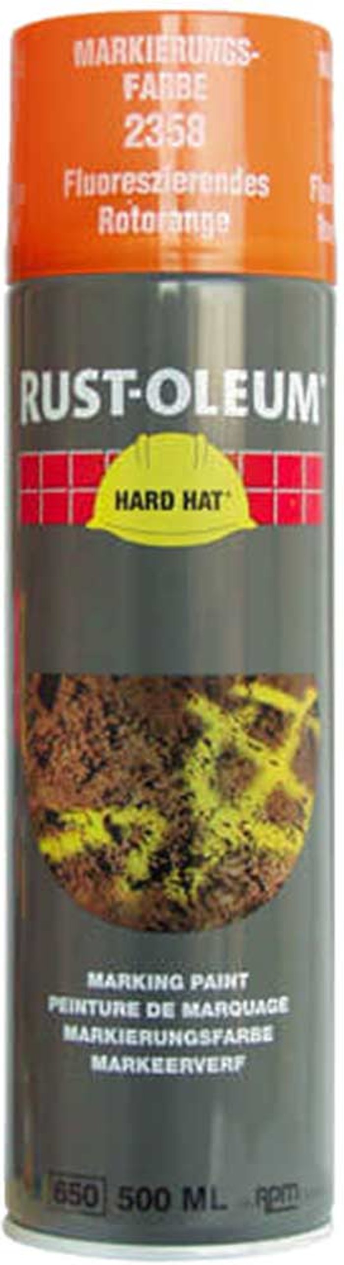 Tooled Up | Rust Oleum Rust Oleum Hard Hat Spot Marking Spray Paint Red Orange 500ml Rust Oleum Rust Oleum Hard Hat Spot Marking Spray Paint Red Orange 500ml