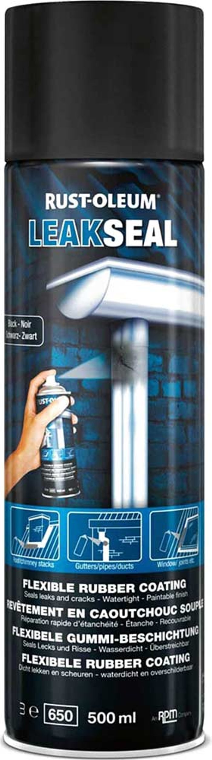 Tooled Up | Rust Oleum Rust Oleum Leak Seal Spray Paint Black 500ml Rust Oleum Rust Oleum Leak Seal Spray Paint Black 500ml