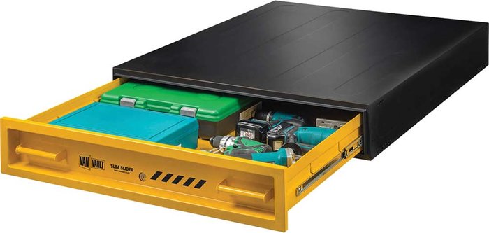Tooled Up | Van Vault Van Vault Slim Slider Secure Tool Storage 1000mm 1200mm 227mm Van Vault Van Vault Slim Slider Secure Tool Storage 1000mm 1200mm 227mm