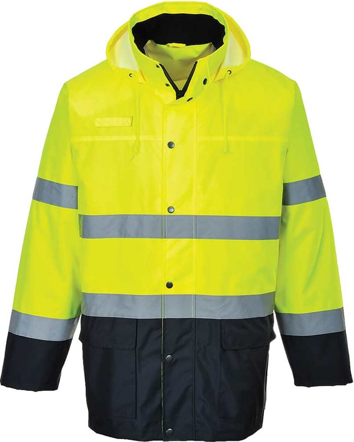 Tooled Up | 300D Oxford Weave Industry Oxford Weave 150D Class 3 Lite Hi Vis 2-Tone Traffic Jacket Yellow / Navy L 300D Oxford Weave Industry Oxford Weave 150D Class 3 Lite Hi Vis 2-Tone Traffic Jacket Yellow / Navy L