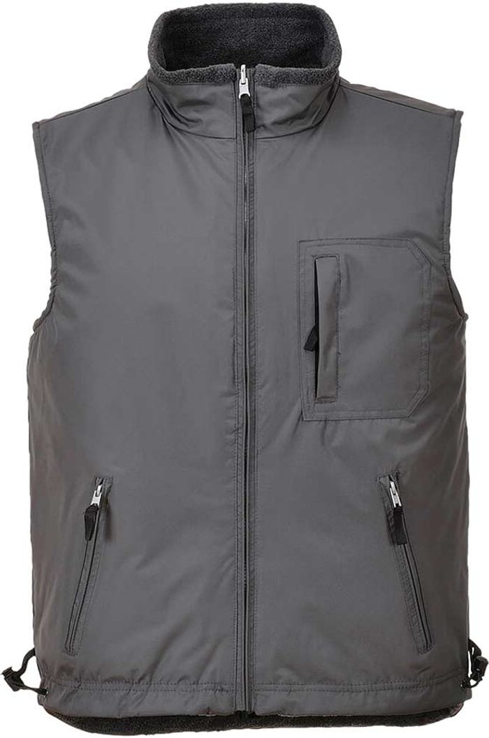 Tooled Up | Portwest Portwest Mens Fleece Lined Reversible Bodywarmer Grey S Portwest Portwest Mens Fleece Lined Reversible Bodywarmer Grey S