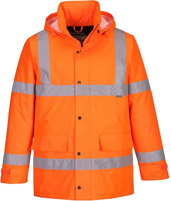 Tooled Up | 300D Oxford Weave Industry Oxford Weave 300D Class 3 Hi Vis Traffic Jacket Orange 5XL 300D Oxford Weave Industry Oxford Weave 300D Class 3 Hi Vis Traffic Jacket Orange 5XL