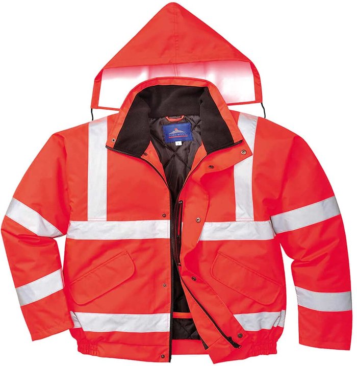 Tooled Up | 300D Oxford Weave Industry Oxford Weave 300D Class 3 Hi Vis Bomber Jacket Red XL 300D Oxford Weave Industry Oxford Weave 300D Class 3 Hi Vis Bomber Jacket Red XL