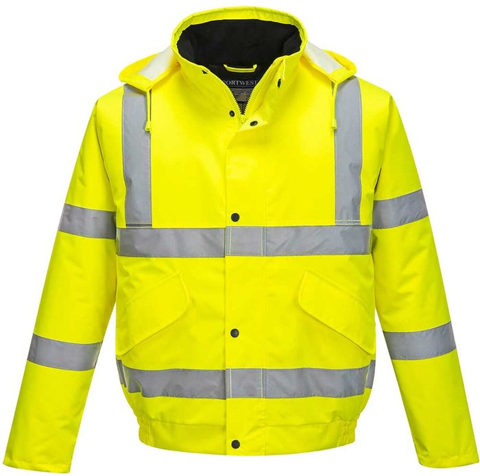 Tooled Up | 300D Oxford Weave Industry Oxford Weave 300D Class 3 Hi Vis Bomber Jacket Yellow M 300D Oxford Weave Industry Oxford Weave 300D Class 3 Hi Vis Bomber Jacket Yellow M