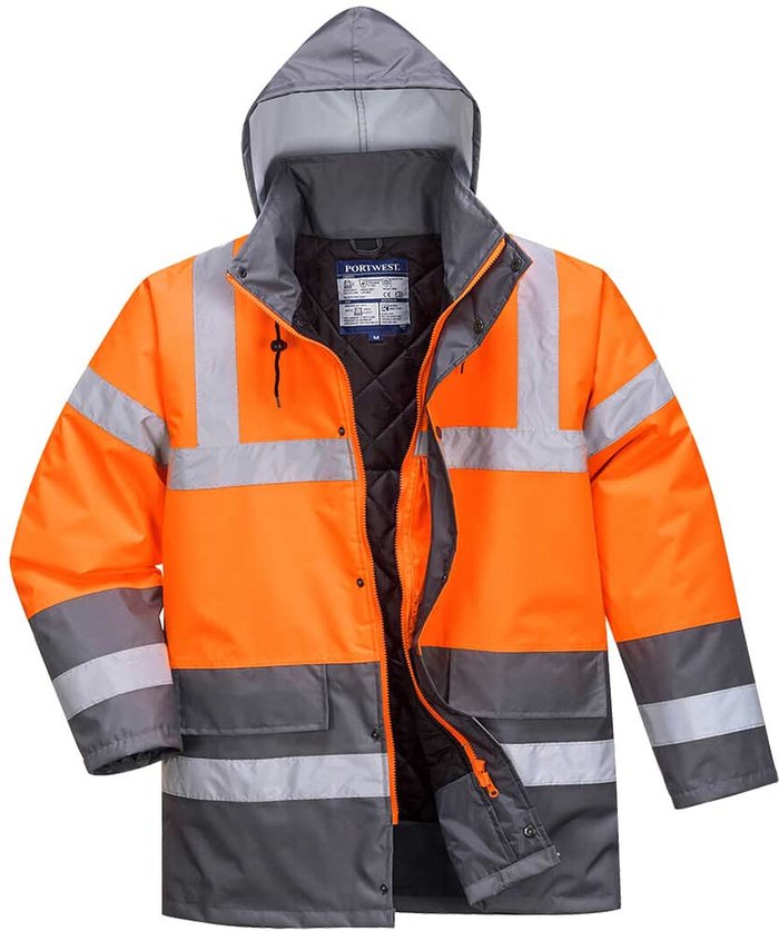 Tooled Up | 300D Oxford Weave Industry Oxford Weave 300D Class 3 Hi Vis Two Tone Traffic Jacket Orange / Grey M 300D Oxford Weave Industry Oxford Weave 300D Class 3 Hi Vis Two Tone Traffic Jacket Orange / Grey M