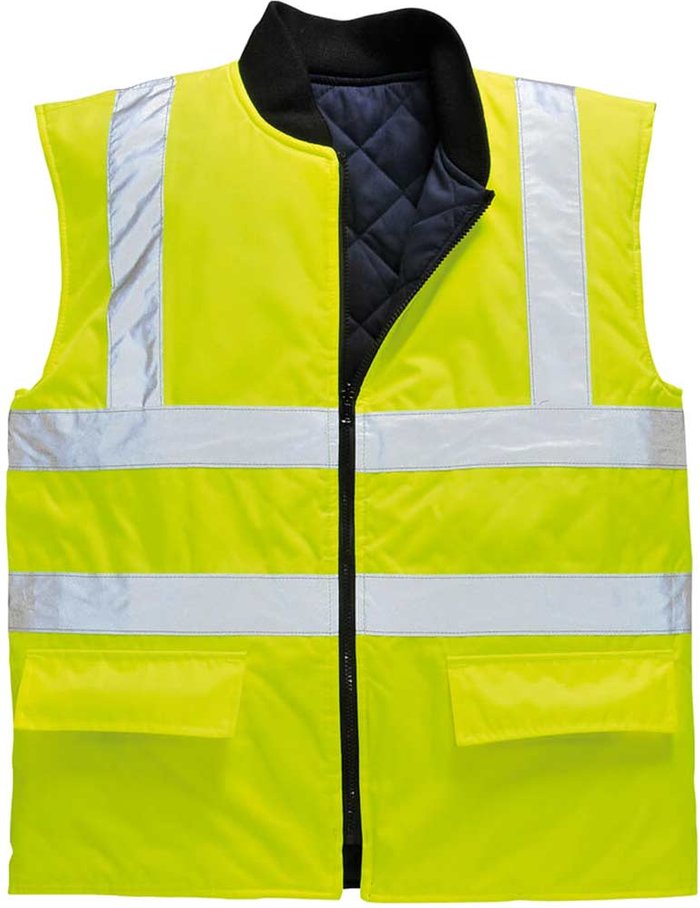 Tooled Up | 300D Oxford Weave Industry Oxford Weave 300D Class 2 Reversible Hi Vis Bodywarmer Yellow XL 300D Oxford Weave Industry Oxford Weave 300D Class 2 Reversible Hi Vis Bodywarmer Yellow XL