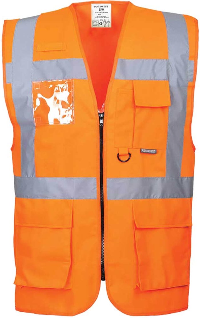 Tooled Up | Portwest Portwest Berlin Hi Vis Executive Vest Orange L Portwest Portwest Berlin Hi Vis Executive Vest Orange L