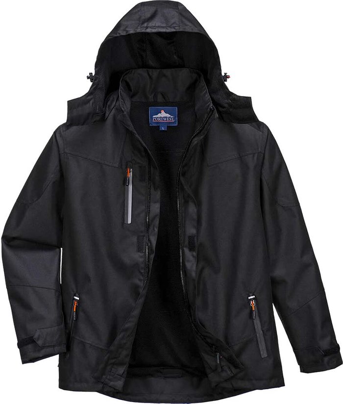 Tooled Up | Portwest Portwest Outcoach Mens Waterproof Jacket Black S Portwest Portwest Outcoach Mens Waterproof Jacket Black S