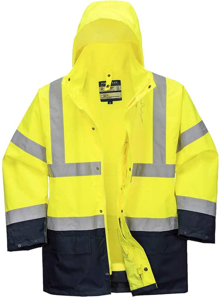 Tooled Up | Portwest Portwest Essential 5 in 1 Two Tone Jacket Yellow / Navy M Portwest Portwest Essential 5 in 1 Two Tone Jacket Yellow / Navy M