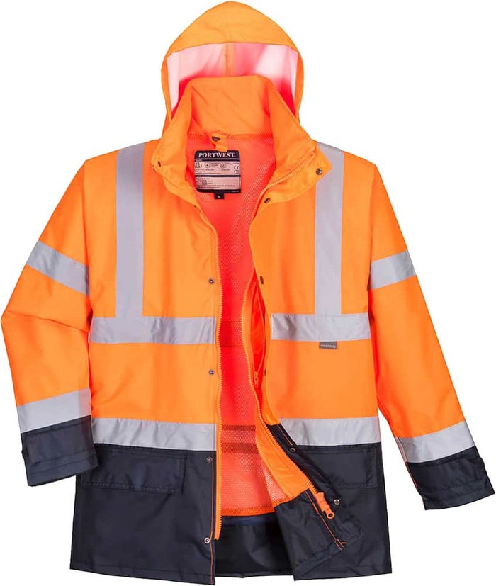 Tooled Up | 300D Oxford Weave Industry Oxford Weave 300D Class 3 Hi Vis 5-in1 Executive Jacket Orange / Navy 2XL 300D Oxford Weave Industry Oxford Weave 300D Class 3 Hi Vis 5-in1 Executive Jacket Orange / Navy 2XL