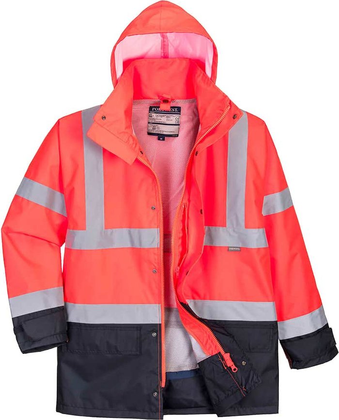 Tooled Up | 300D Oxford Weave Industry Oxford Weave 300D Class 3 Hi Vis 5-in1 Executive Jacket Red / Navy L 300D Oxford Weave Industry Oxford Weave 300D Class 3 Hi Vis 5-in1 Executive Jacket Red / Navy L