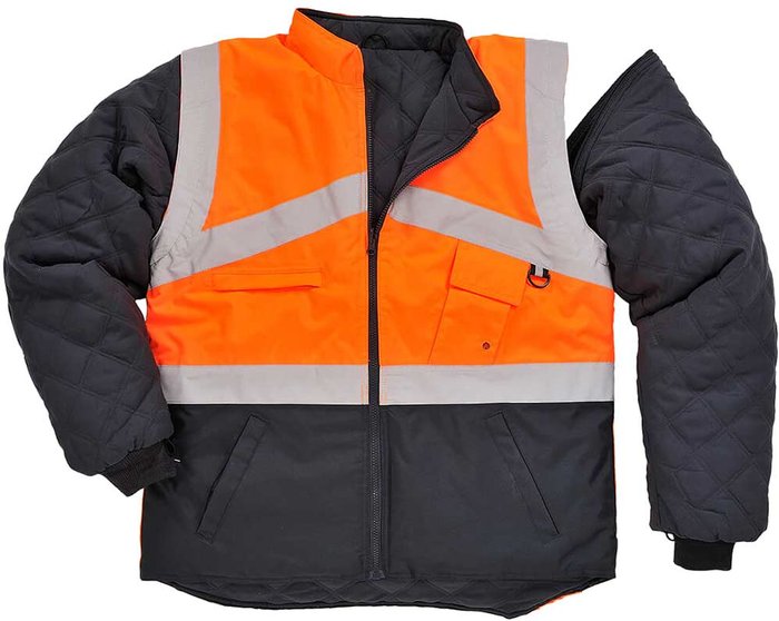 Tooled Up | 300D Oxford Weave Industry Oxford Weave 300D Class 1:2 Hi Vis 2-Tone Reversible Jacket Orange / Navy M 300D Oxford Weave Industry Oxford Weave 300D Class 1:2 Hi Vis 2-Tone Reversible Jacket Orange / Navy M