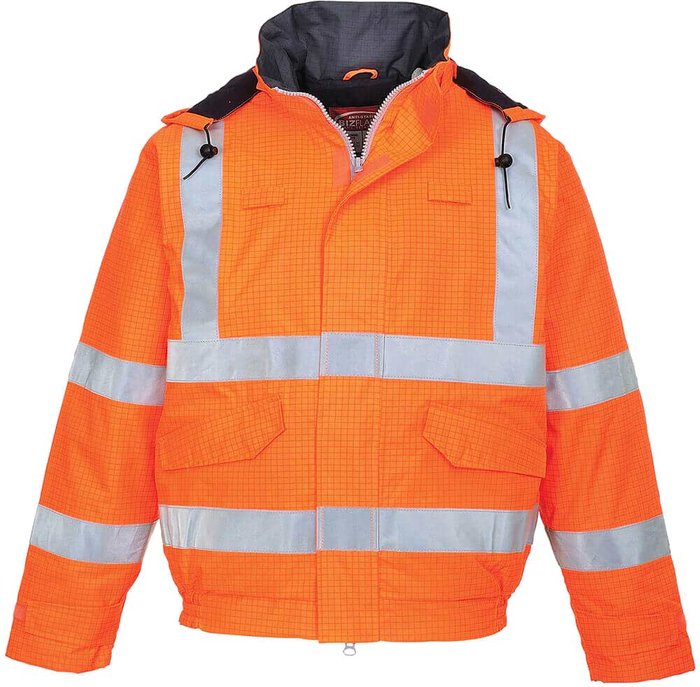 Tooled Up | Bizflame Biz Flame Hi Vis Flame Resistant Rain Bomber Jacket Orange 2XL Bizflame Biz Flame Hi Vis Flame Resistant Rain Bomber Jacket Orange 2XL