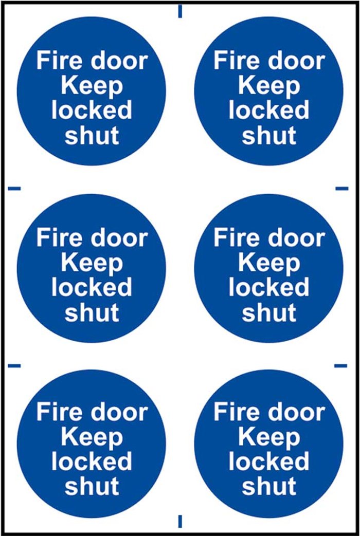Tooled Up | Scan Scan Fire Door Keep Locked Shut Sign Pack of 6 100mm 100mm Standard Scan Scan Fire Door Keep Locked Shut Sign Pack of 6 100mm 100mm Standard