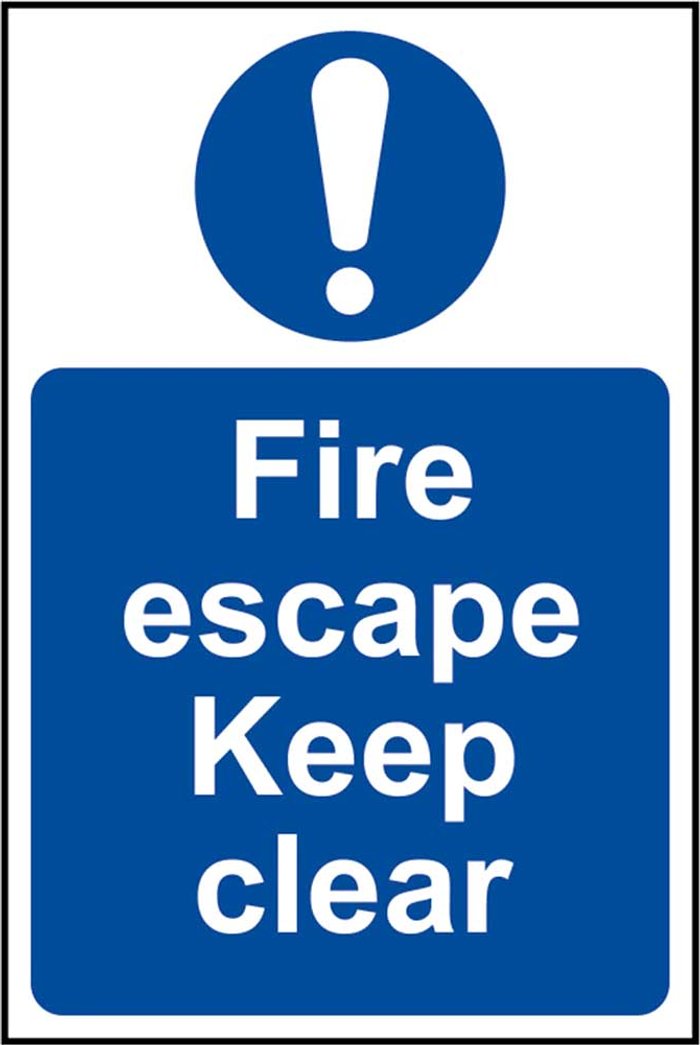 Tooled Up | Scan Scan Fire Escape Keep Clear Sign 200mm 300mm Standard Scan Scan Fire Escape Keep Clear Sign 200mm 300mm Standard
