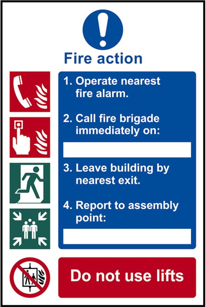 Tooled Up | Scan Scan Fire Action Procedure Sign 200mm 300mm Standard Scan Scan Fire Action Procedure Sign 200mm 300mm Standard
