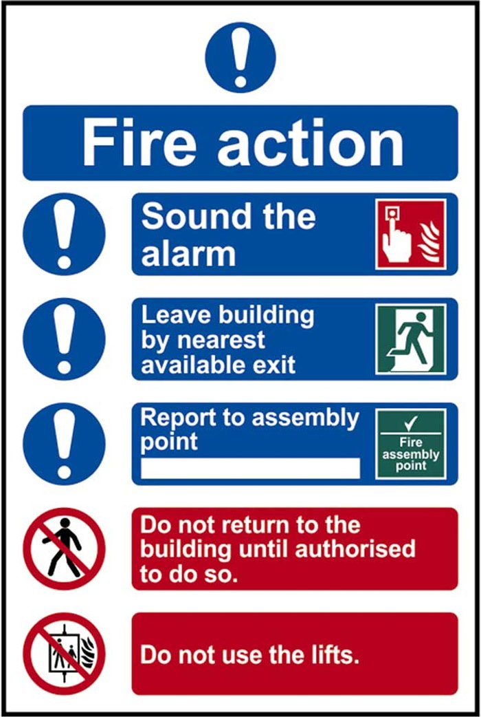 Tooled Up | Scan Scan Fire Action Procedure Sign 200mm 300mm Standard Scan Scan Fire Action Procedure Sign 200mm 300mm Standard