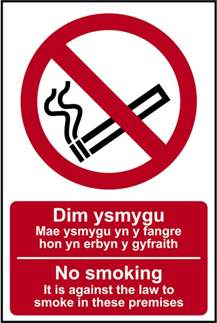 Tooled Up | Scan Scan English / Welsh No Smoking Sign 200mm 300mm Standard Scan Scan English / Welsh No Smoking Sign 200mm 300mm Standard