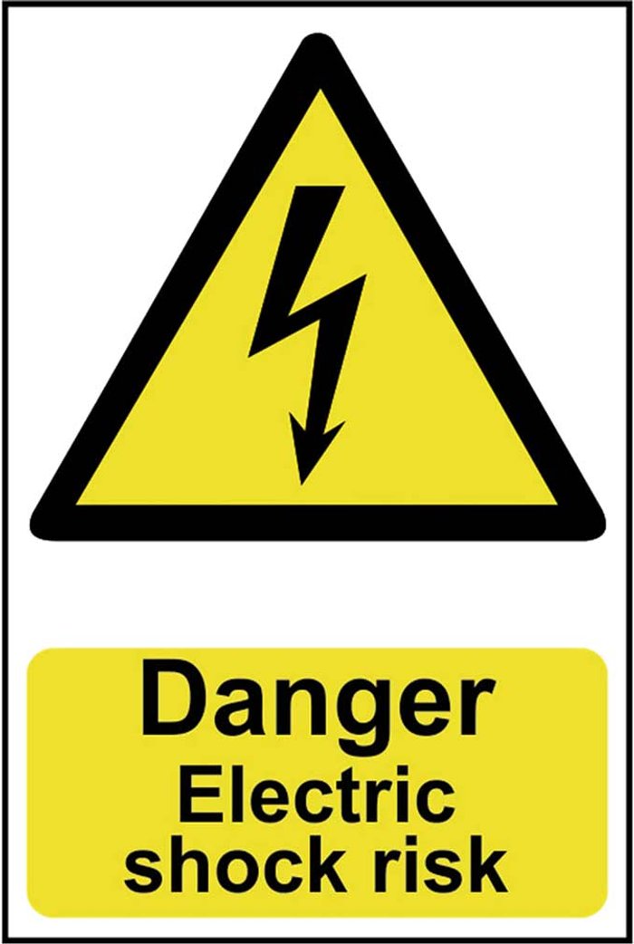 Tooled Up | Scan Scan Danger Electric Shock Risk Sign 200mm 300mm Standard Scan Scan Danger Electric Shock Risk Sign 200mm 300mm Standard