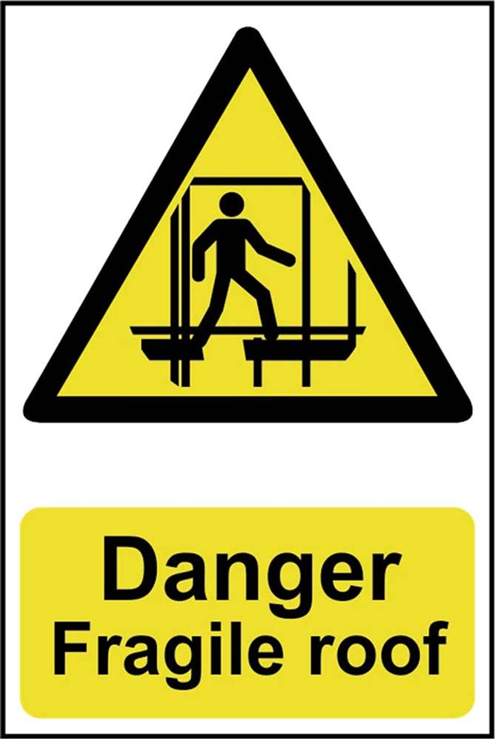 Tooled Up | Scan Scan Danger Fragile Roof Sign 200mm 300mm Standard Scan Scan Danger Fragile Roof Sign 200mm 300mm Standard
